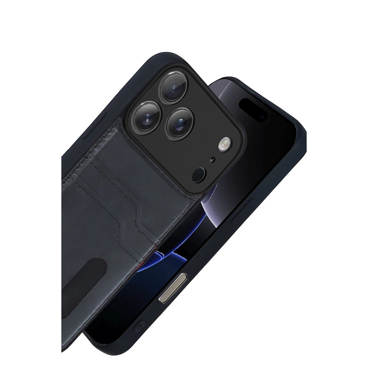 Apple İphone 17 Pro Max Sara Kartvizitli Deri Kılıf - Siyah Apple İphone 17 Pro Max Sara Kartvizitli Deri Kılıf - Siyah