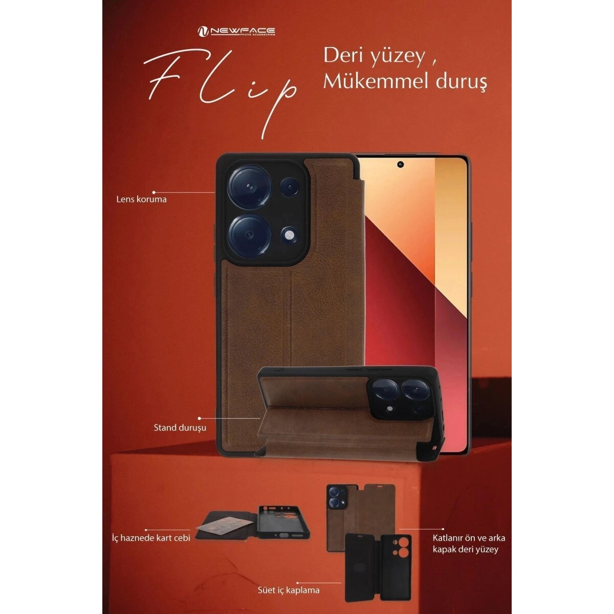 Samsung Galaxy A07 4g Flip Cover - Kırmızı Samsung Galaxy A07 4g Flip Cover - Kırmızı