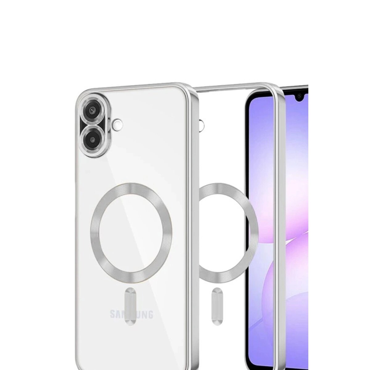 Samsung Galaxy A07 4g Kross Magneticsafe Kapak - Gümüş Samsung Galaxy A07 4g Kross Magneticsafe Kapak - Gümüş