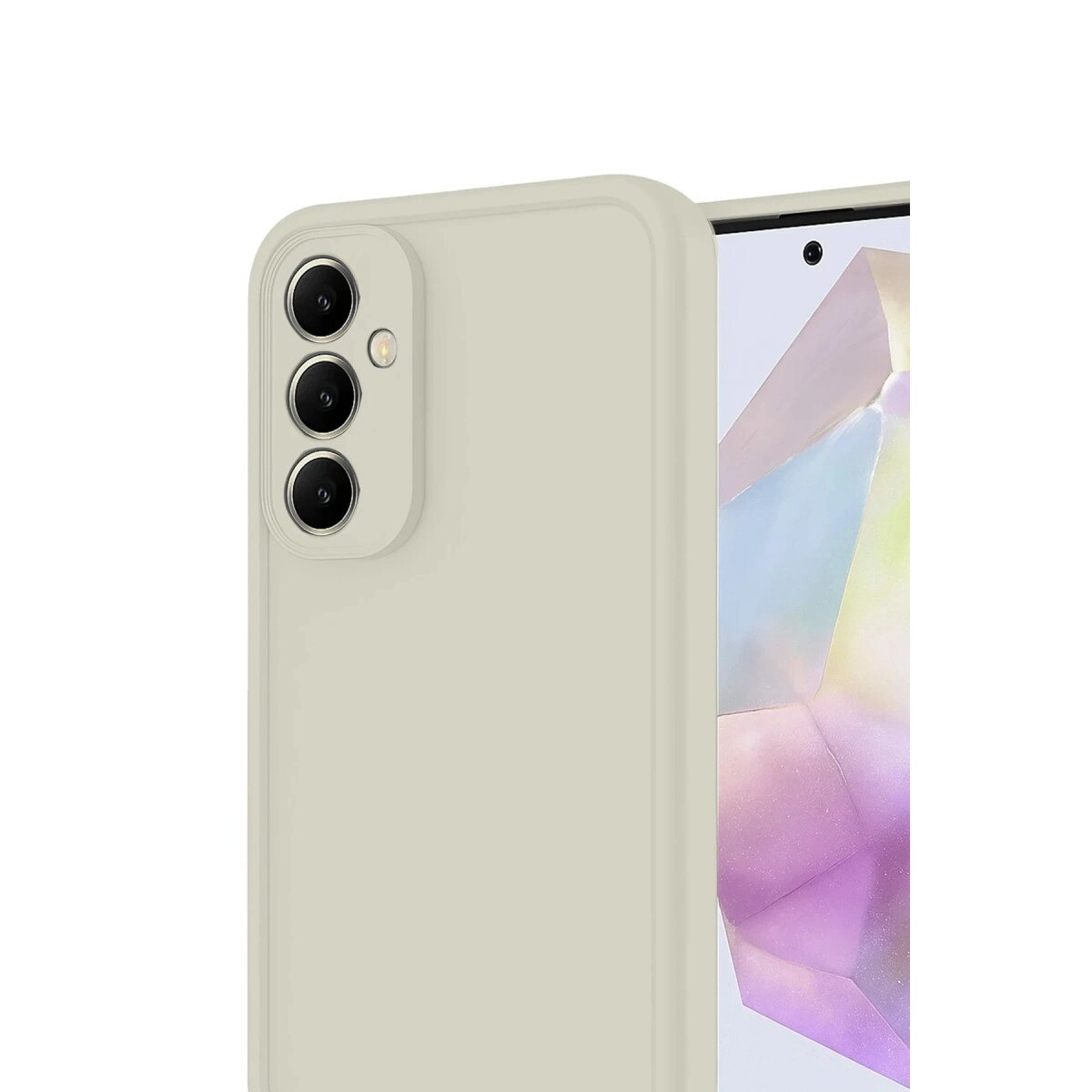 Samsung Galaxy A17 5g Viera Silikon - Krem Samsung Galaxy A17 5g Viera Silikon - Krem