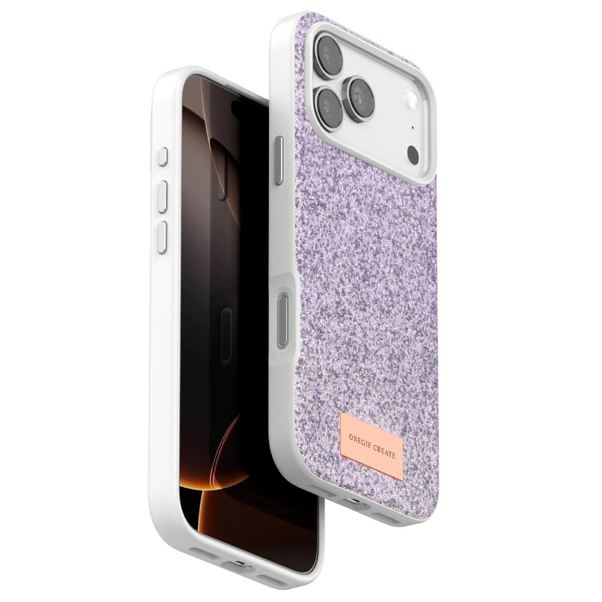 Onegif Apple İphone 17 Pro Bright Simli Kapak - Lila Onegif Apple İphone 17 Pro Bright Simli Kapak - Lila