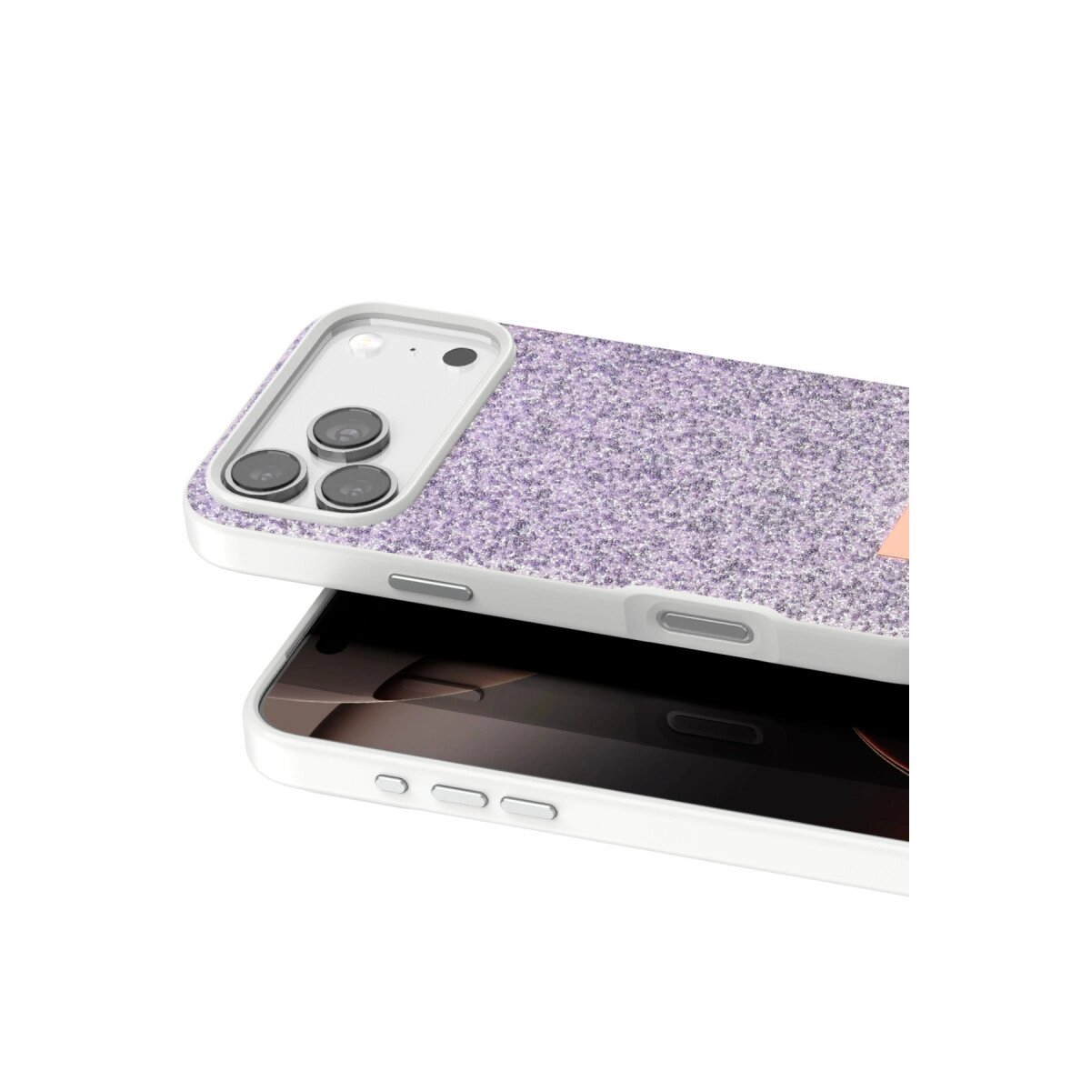 Onegif Apple İphone 17 Pro Bright Simli Kapak - Lila Onegif Apple İphone 17 Pro Bright Simli Kapak - Lila