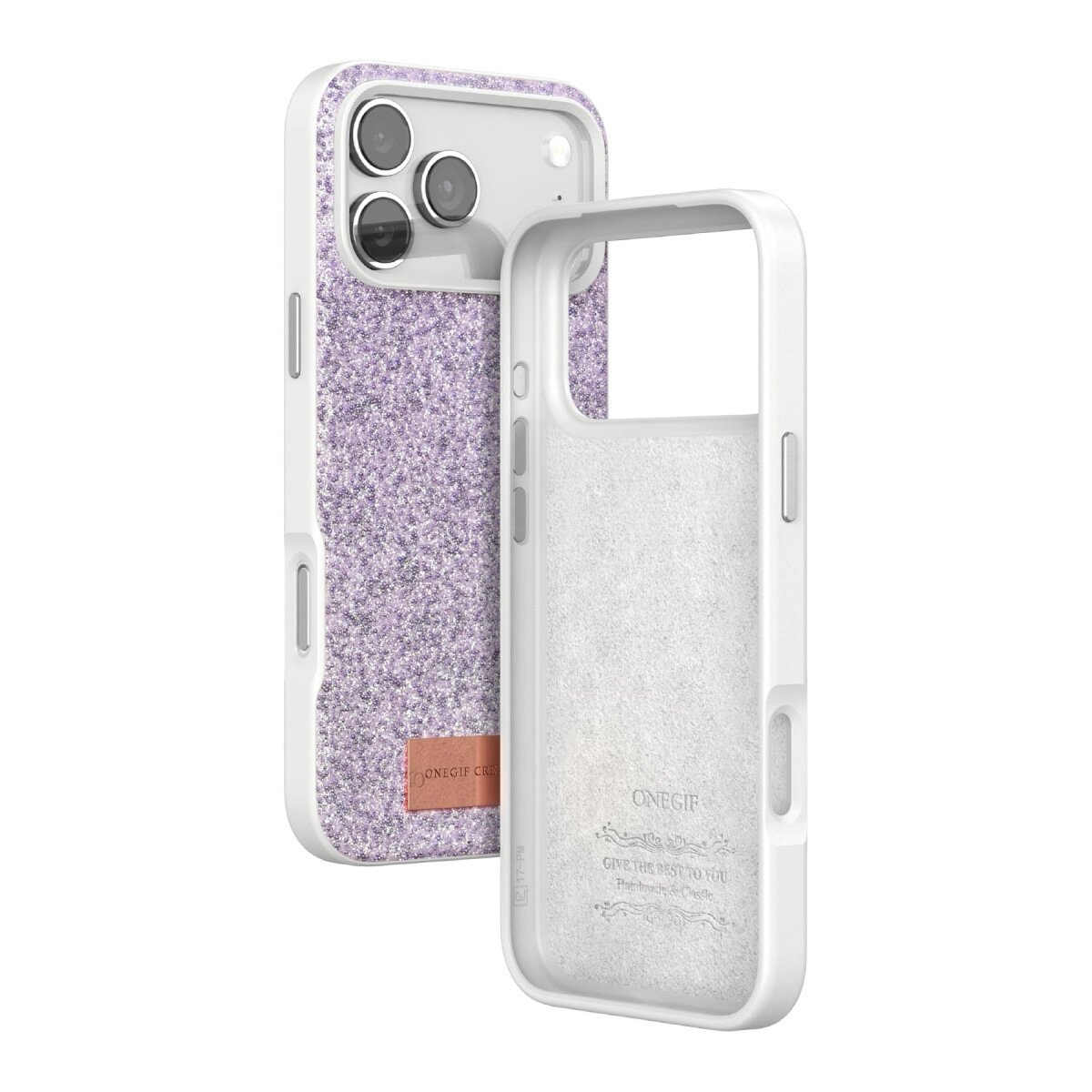 Onegif Apple İphone 17 Pro Bright Simli Kapak - Lila Onegif Apple İphone 17 Pro Bright Simli Kapak - Lila