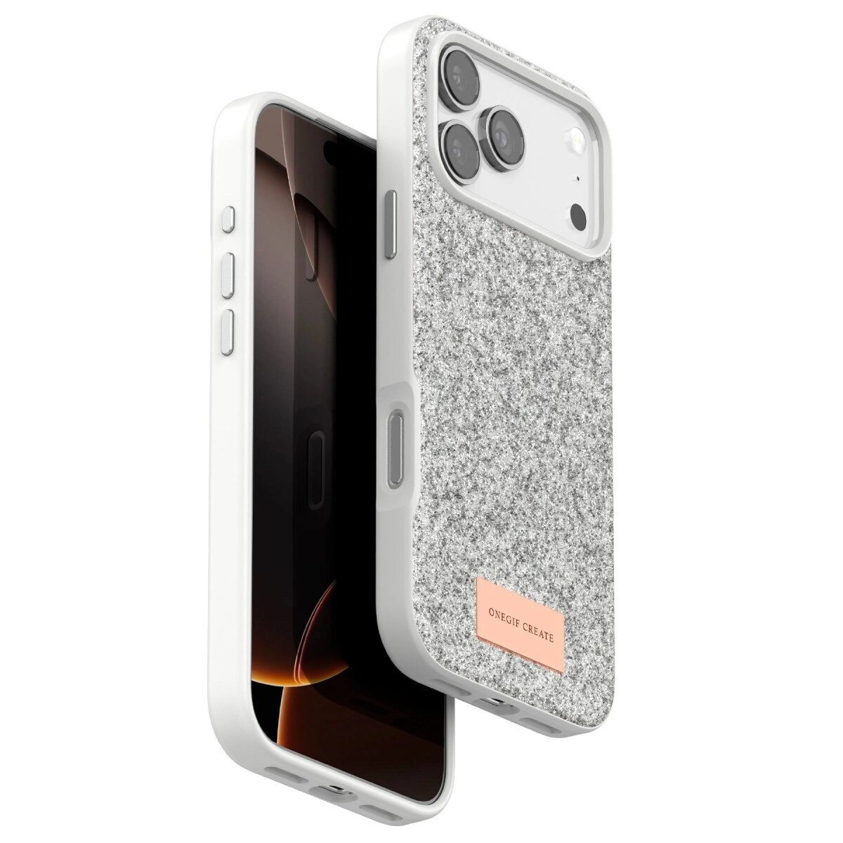 Onegif Apple İphone 17 Pro Bright Simli Kapak - Beyaz Onegif Apple İphone 17 Pro Bright Simli Kapak - Beyaz