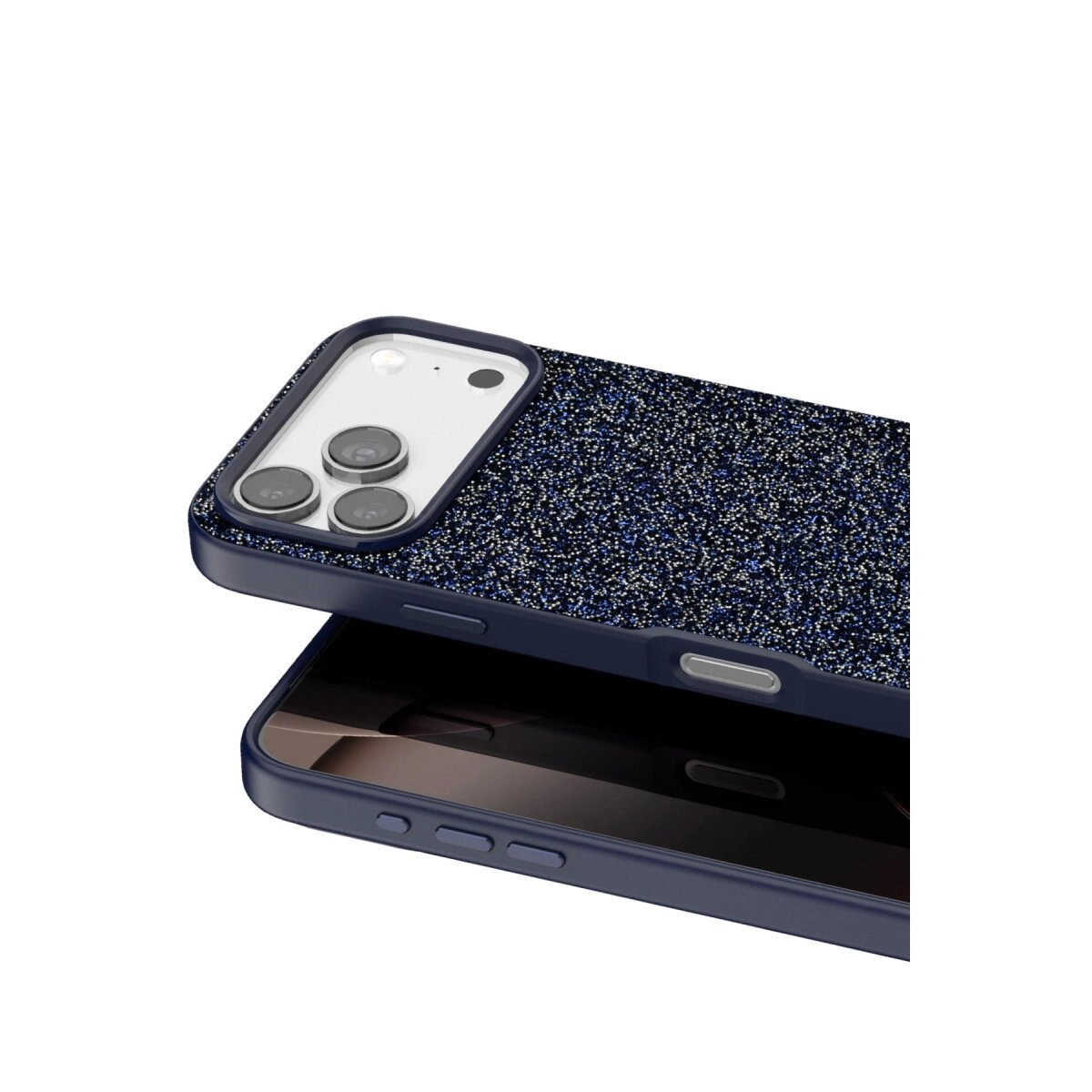 Onegif Apple İphone 17 Pro Bright Simli Kapak - Mavi
