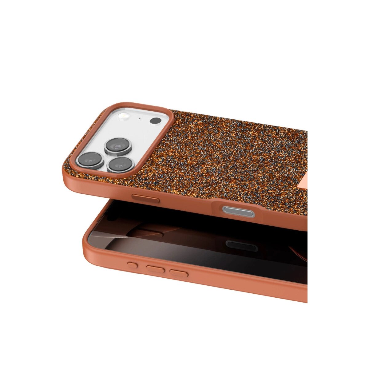 Onegif Apple İphone 17 Pro Bright Simli Kapak - Turuncu Onegif Apple İphone 17 Pro Bright Simli Kapak - Turuncu