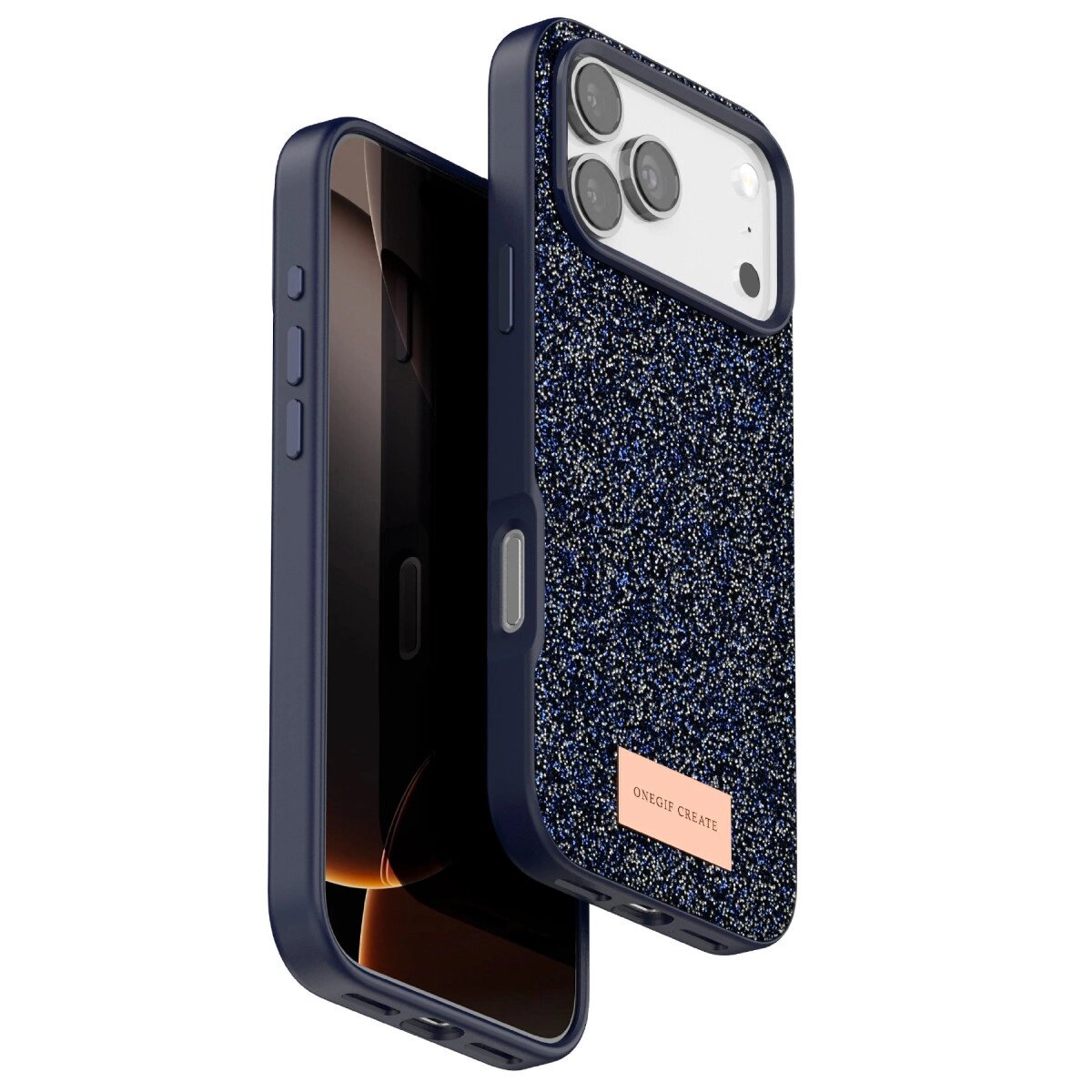 Onegif Apple İphone 17 Pro Max Bright Simli Kapak - Mavi Onegif Apple İphone 17 Pro Max Bright Simli Kapak - Mavi