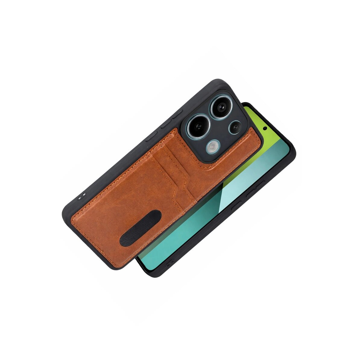 Xiaomi Redmi 15c 4g Sara Kartvizitli Deri Kılıf - Taba Xiaomi Redmi 15c 4g Sara Kartvizitli Deri Kılıf - Taba