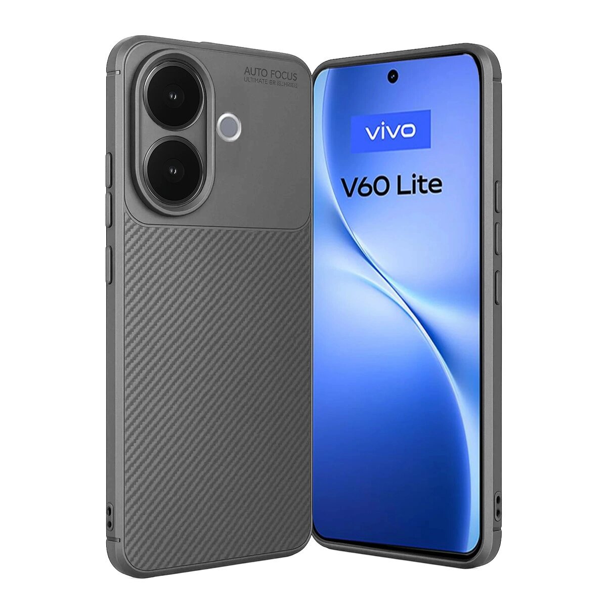 Vivo V60 Lite Auto Focus Karbon Kapak - Gri Vivo V60 Lite Auto Focus Karbon Kapak - Gri