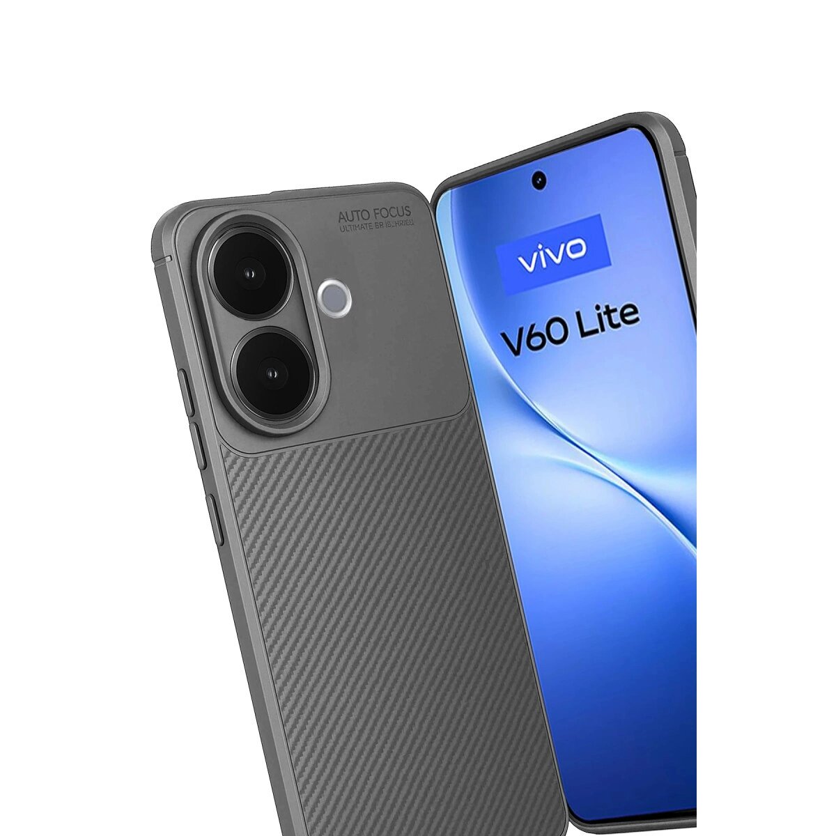Vivo V60 Lite Auto Focus Karbon Kapak - Gri Vivo V60 Lite Auto Focus Karbon Kapak - Gri