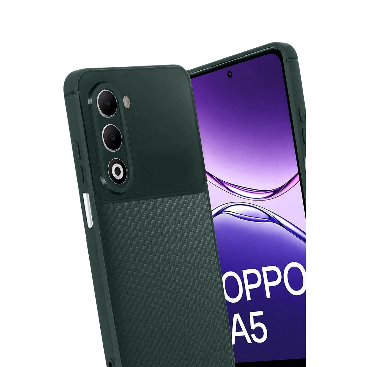 Oppo A5 4g Auto Focus Karbon Kapak - Koyu Yeşil Oppo A5 4g Auto Focus Karbon Kapak - Koyu Yeşil