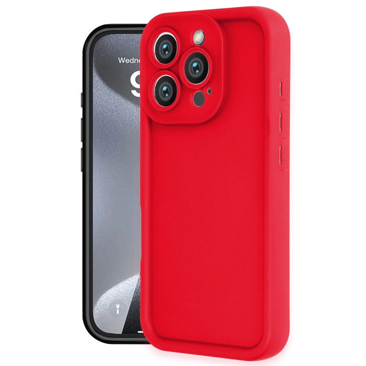 Apple İphone 16 Pro Kılıf Viera Silikon - Kırmızı Apple İphone 16 Pro Kılıf Viera Silikon - Kırmızı