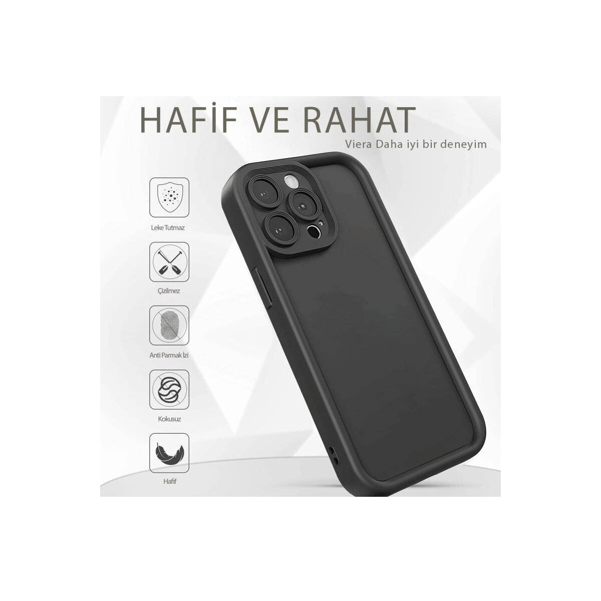 Apple İphone 16 Pro Max Kılıf Viera Silikon - Siyah Apple İphone 16 Pro Max Kılıf Viera Silikon - Siyah