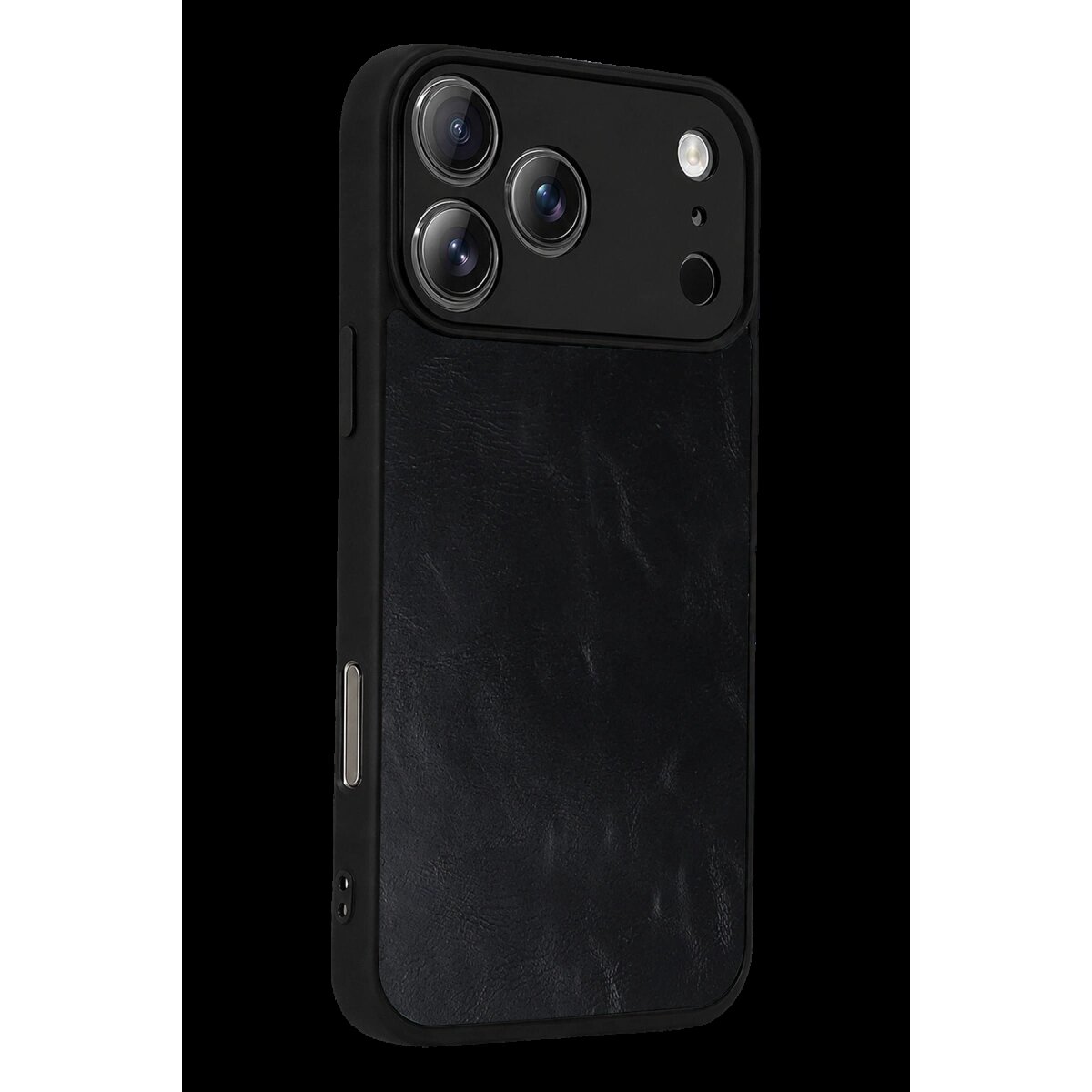 Apple İphone 17 Pro Aras Deri Kapak - Siyah Apple İphone 17 Pro Aras Deri Kapak - Siyah