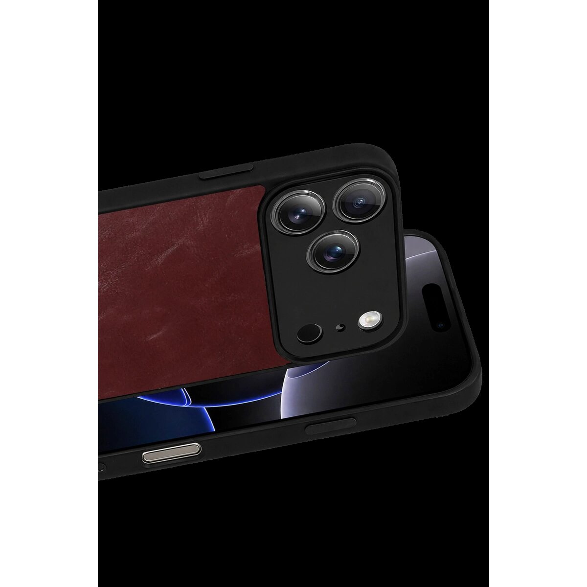 Apple İphone 17 Pro Max Aras Deri Kapak - Bordo Apple İphone 17 Pro Max Aras Deri Kapak - Bordo