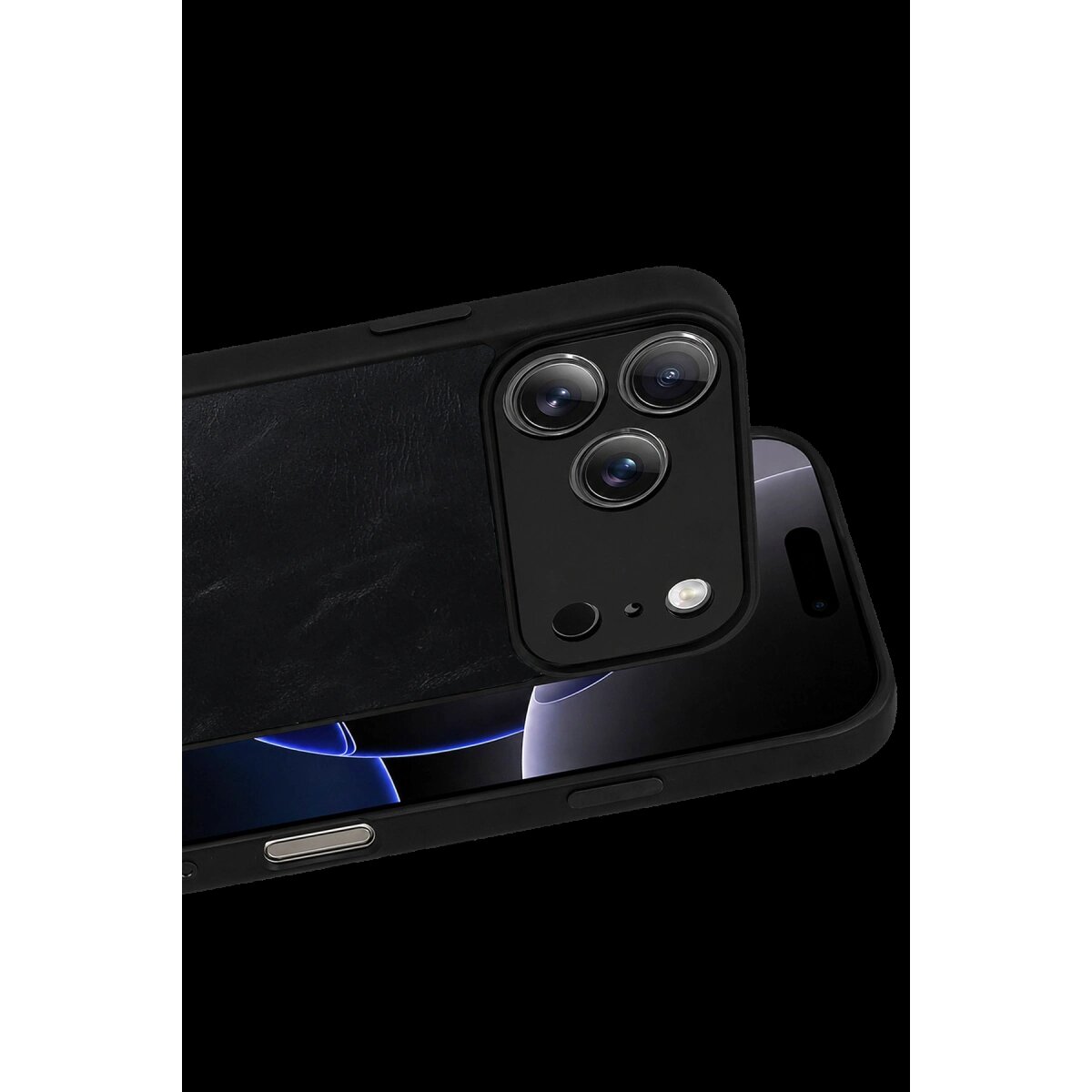 Apple İphone 17 Pro Max Aras Deri Kapak - Siyah Apple İphone 17 Pro Max Aras Deri Kapak - Siyah