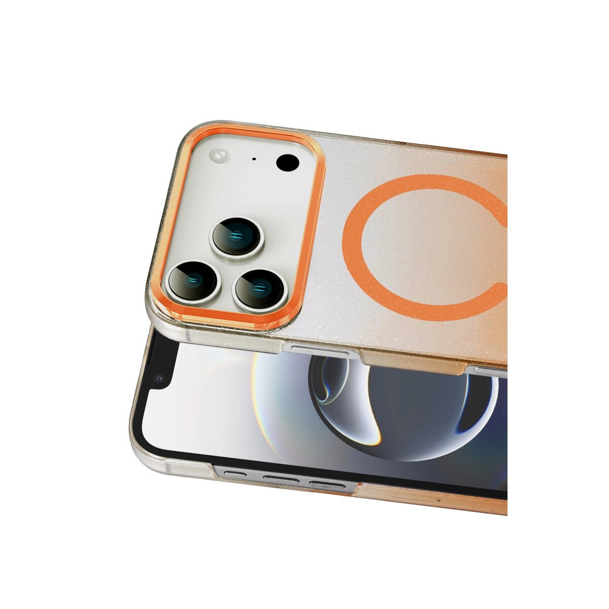 Apple İphone 17 Pro Glossy Magsafe Kapak - Turuncu Apple İphone 17 Pro Glossy Magsafe Kapak - Turuncu