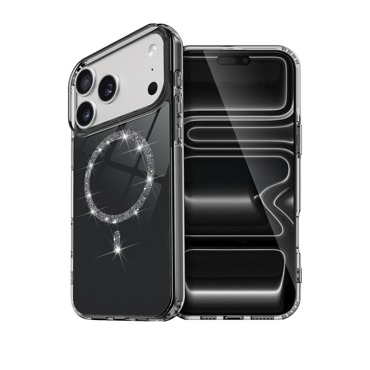 Apple İphone 17 Pro Live Diamond Magsafe Kapak - Siyah Apple İphone 17 Pro Live Diamond Magsafe Kapak - Siyah