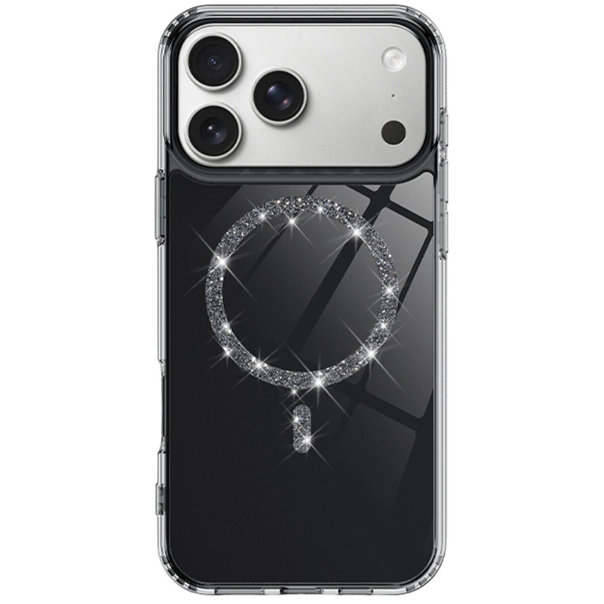 Apple İphone 17 Pro Live Diamond Magsafe Kapak - Siyah Apple İphone 17 Pro Live Diamond Magsafe Kapak - Siyah