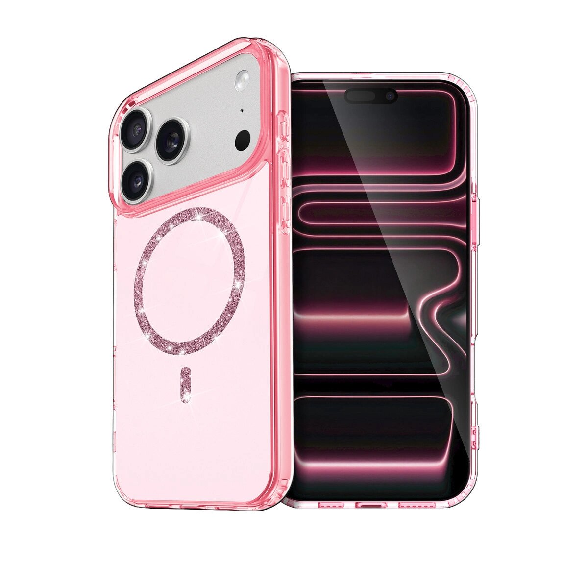 Apple İphone 17 Pro Max Live Diamond Magsafe Kapak - Pembe Apple İphone 17 Pro Max Live Diamond Magsafe Kapak - Pembe