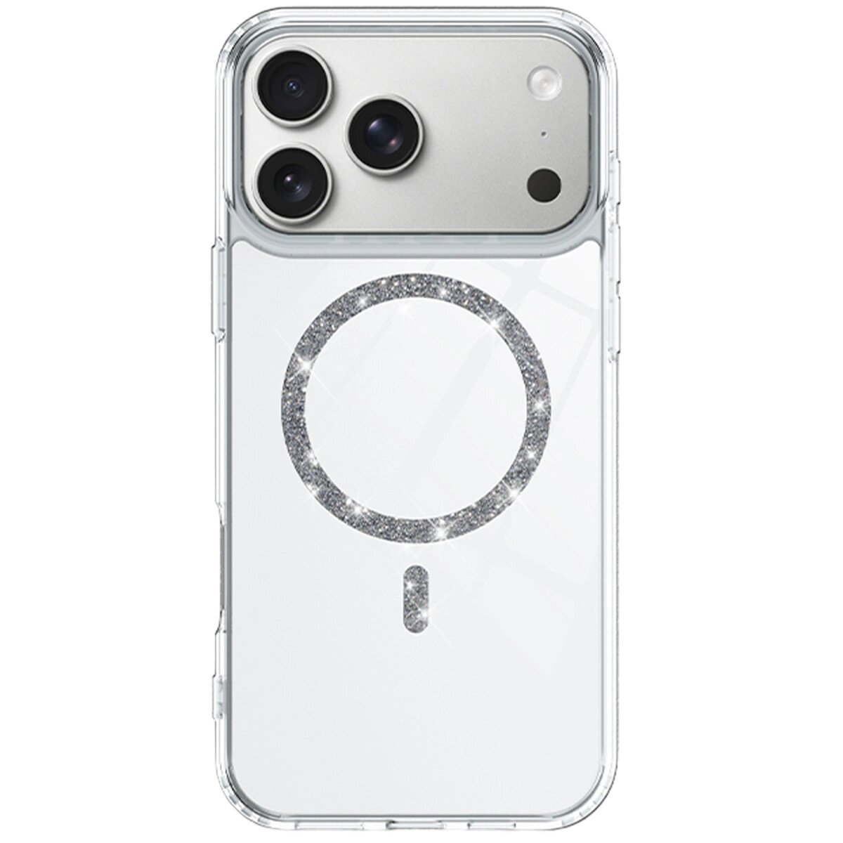 Apple İphone 17 Pro Max Live Diamond Magsafe Kapak - Şeffaf
