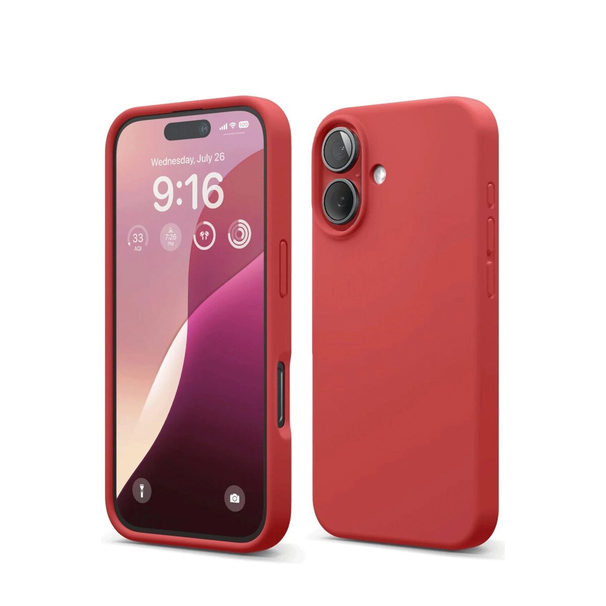 Apple İphone 16 Kılıf Nano İçi Kadife Silikon - Kırmızı Apple İphone 16 Kılıf Nano İçi Kadife Silikon - Kırmızı