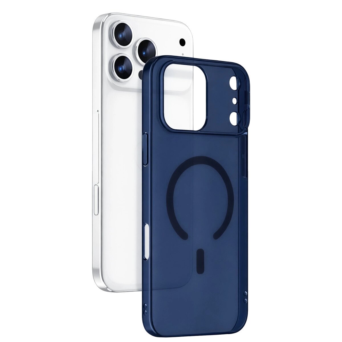 Apple İphone 17 Pro Combo Sert Şeffaf Magsafe Kapak - Mavi Apple İphone 17 Pro Combo Sert Şeffaf Magsafe Kapak - Mavi