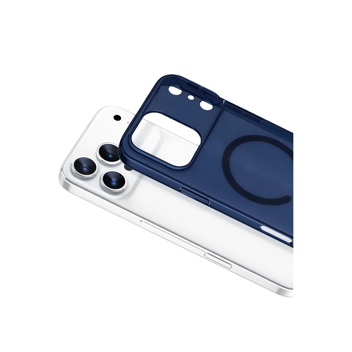 Apple İphone 17 Pro Combo Sert Şeffaf Magsafe Kapak - Mavi Apple İphone 17 Pro Combo Sert Şeffaf Magsafe Kapak - Mavi