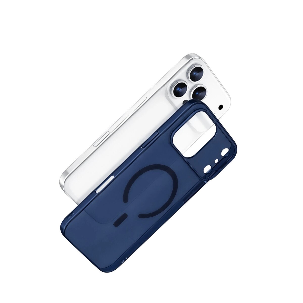 Apple İphone 17 Pro Combo Sert Şeffaf Magsafe Kapak - Mavi Apple İphone 17 Pro Combo Sert Şeffaf Magsafe Kapak - Mavi