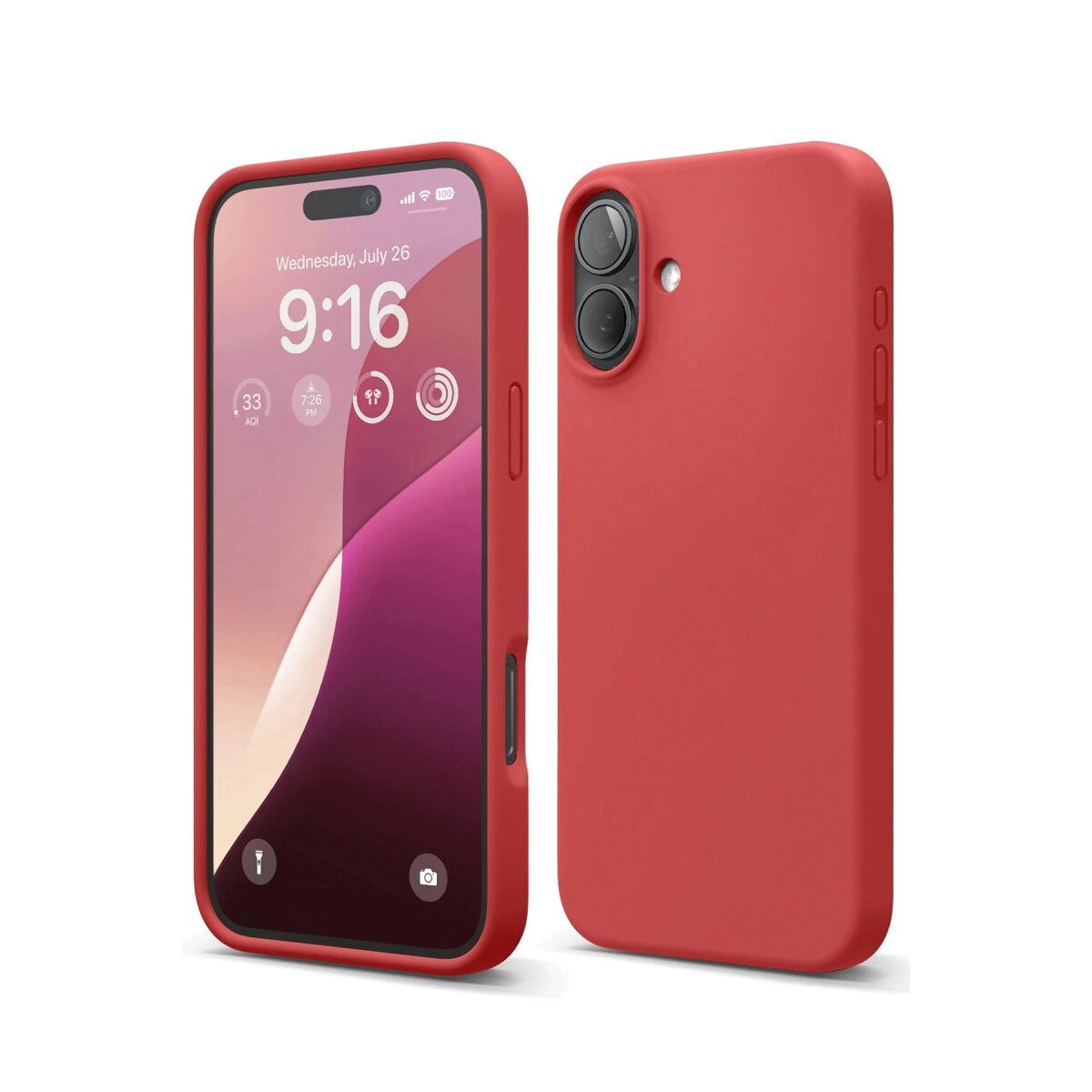 Apple İphone 16 Plus Kılıf Nano İçi Kadife Silikon - Kırmızı Apple İphone 16 Plus Kılıf Nano İçi Kadife Silikon - Kırmızı