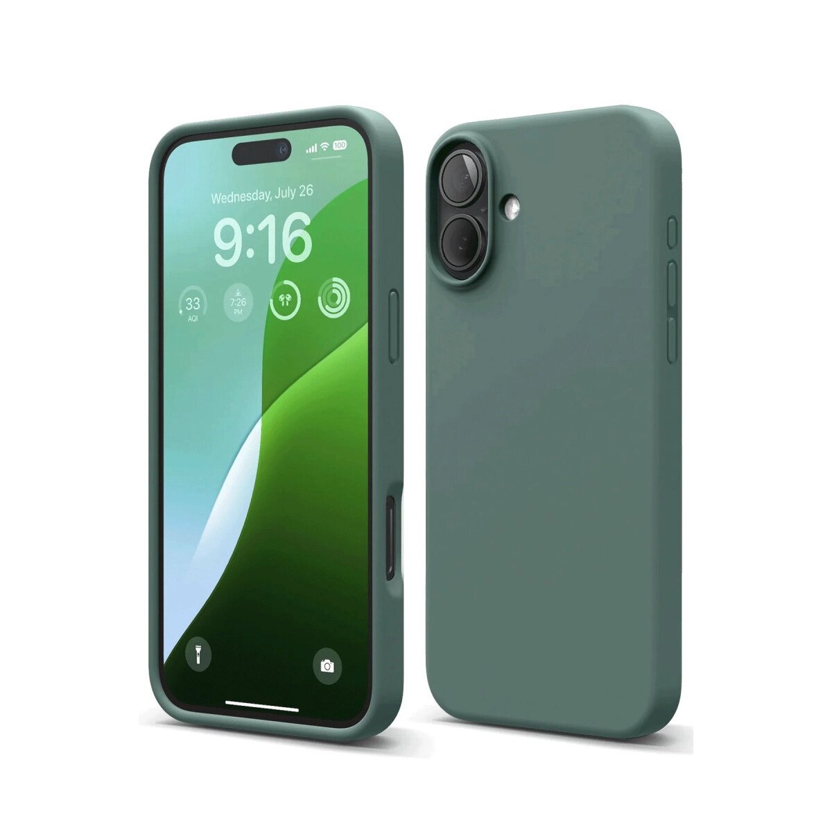 Apple İphone 16 Plus Kılıf Nano İçi Kadife Silikon - Koyu Yeşil Apple İphone 16 Plus Kılıf Nano İçi Kadife Silikon - Koyu Yeşil