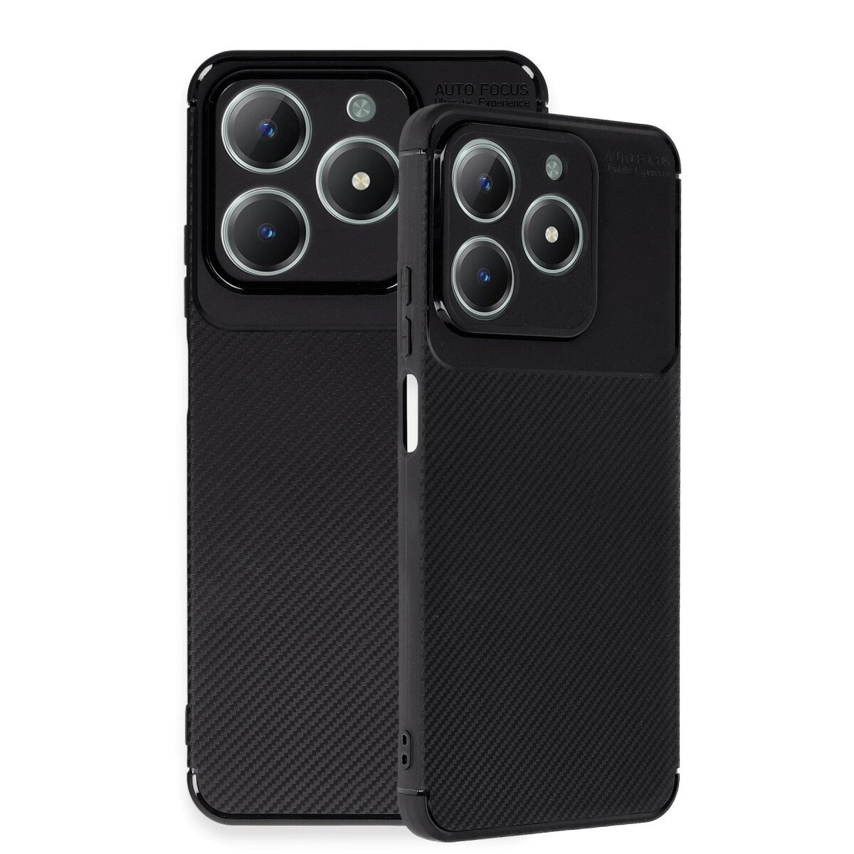 Realme C61 Kılıf Auto Focus Karbon Kapak - Siyah Realme C61 Kılıf Auto Focus Karbon Kapak - Siyah