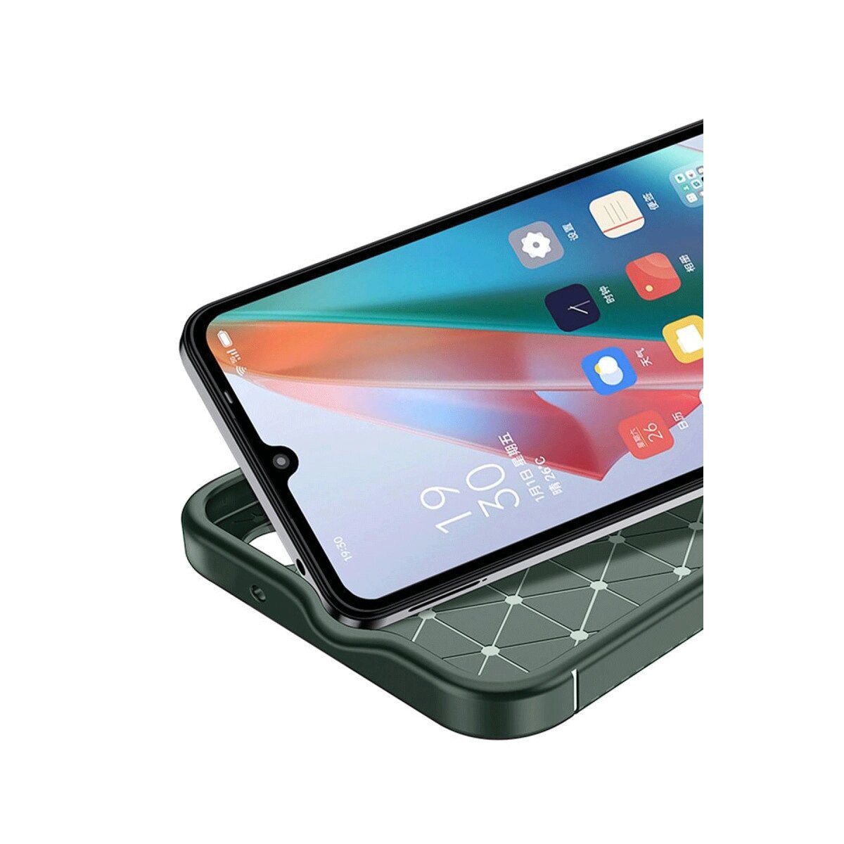 Oppo A60 Kılıf Auto Focus Karbon Kapak - Koyu Yeşil Oppo A60 Kılıf Auto Focus Karbon Kapak - Koyu Yeşil