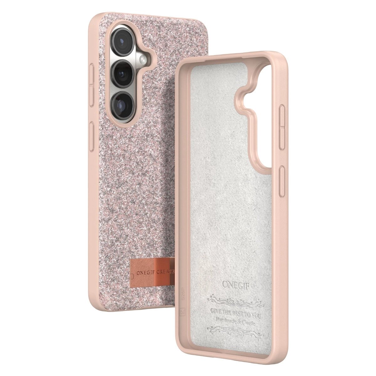 Onegif Samsung Galaxy S26 Plus Bright Simli Kapak - Pembe