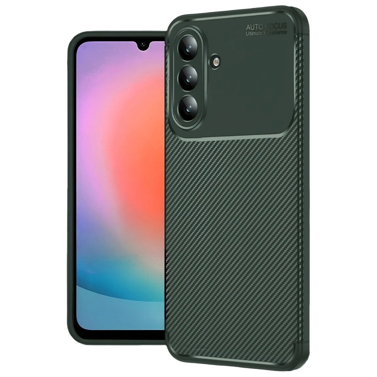 Samsung Galaxy A57 5g Auto Focus Karbon Kapak - Koyu Yeşil Samsung Galaxy A57 5g Auto Focus Karbon Kapak - Koyu Yeşil