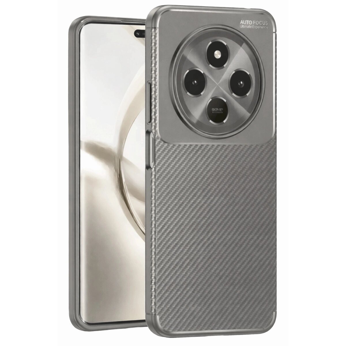 Tecno Spark 30c Kılıf Auto Focus Karbon Kapak - Gri Tecno Spark 30c Kılıf Auto Focus Karbon Kapak - Gri