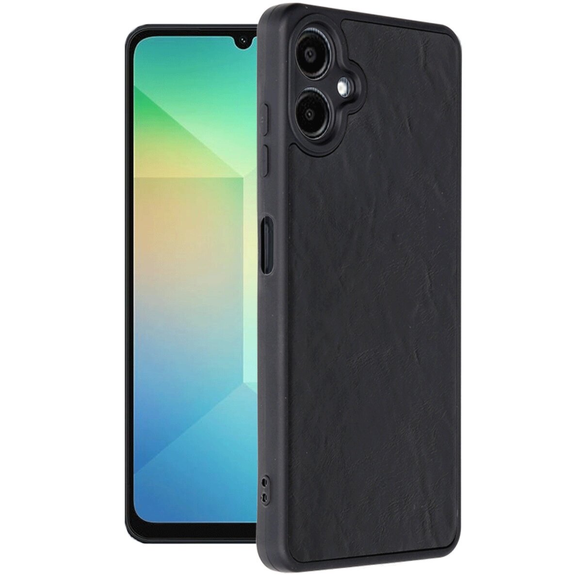 Samsung Galaxy A06 Kılıf Aras Deri Kapak - Siyah Samsung Galaxy A06 Kılıf Aras Deri Kapak - Siyah