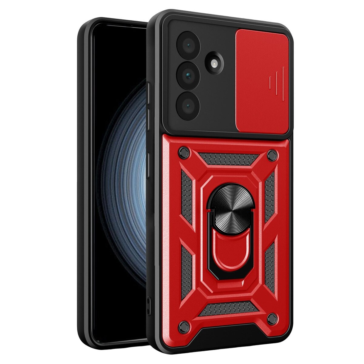 Samsung Galaxy A37 5g Pars Lens Yüzüklü Silikon - Kırmızı Samsung Galaxy A37 5g Pars Lens Yüzüklü Silikon - Kırmızı