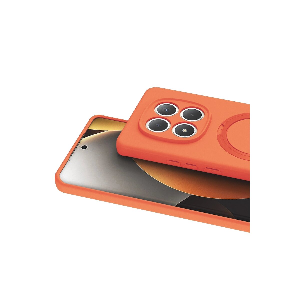 Xiaomi Redmi Note 15 4g Regal Magsafe Standlı Kapak - Turuncu Xiaomi Redmi Note 15 4g Regal Magsafe Standlı Kapak - Turuncu