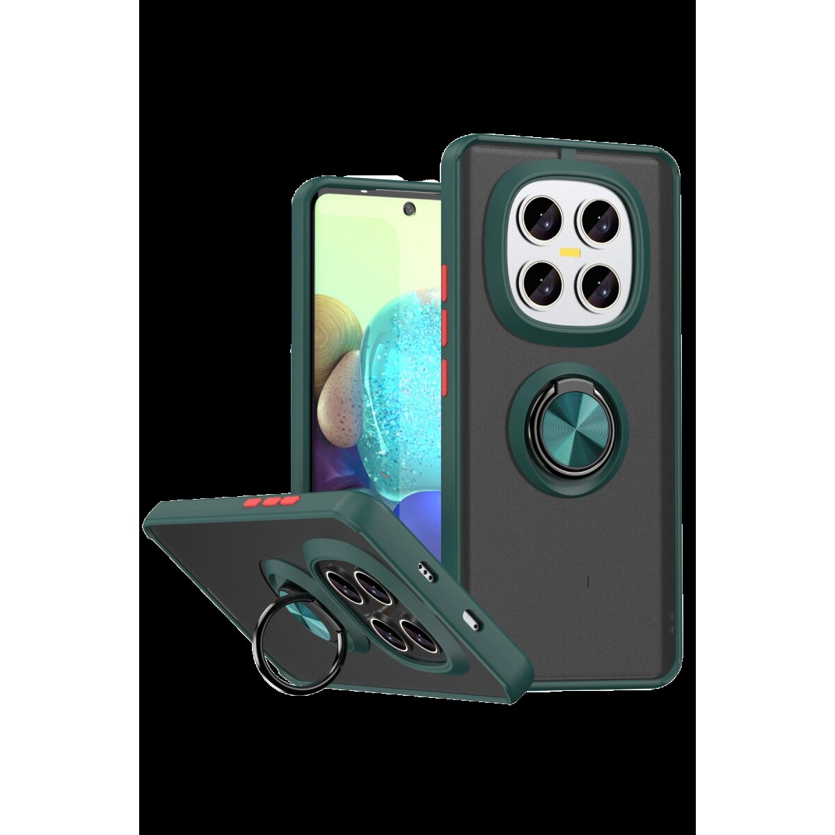 Xiaomi Redmi Note 15 4g Montreal Yüzüklü Silikon Kapak - Yeşil Xiaomi Redmi Note 15 4g Montreal Yüzüklü Silikon Kapak - Yeşil