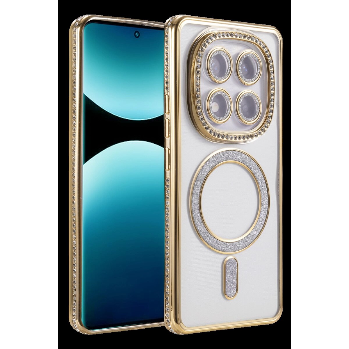 Xiaomi Redmi Note 15 Pro 5g Joke Simli Magneticsafe Kılıf - Gold