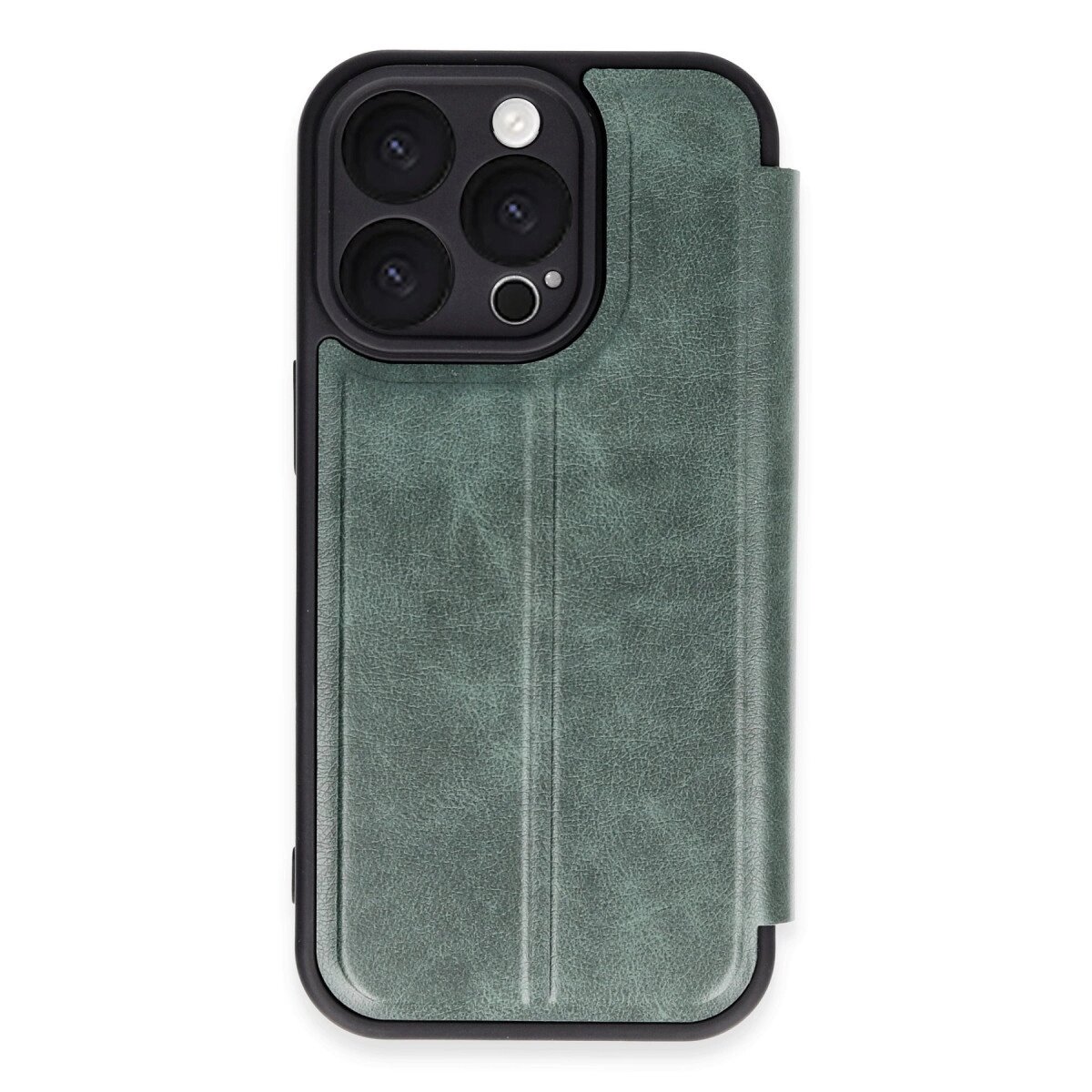 Apple İphone 16 Pro Kılıf Flip Cover - Koyu Yeşil Apple İphone 16 Pro Kılıf Flip Cover - Koyu Yeşil