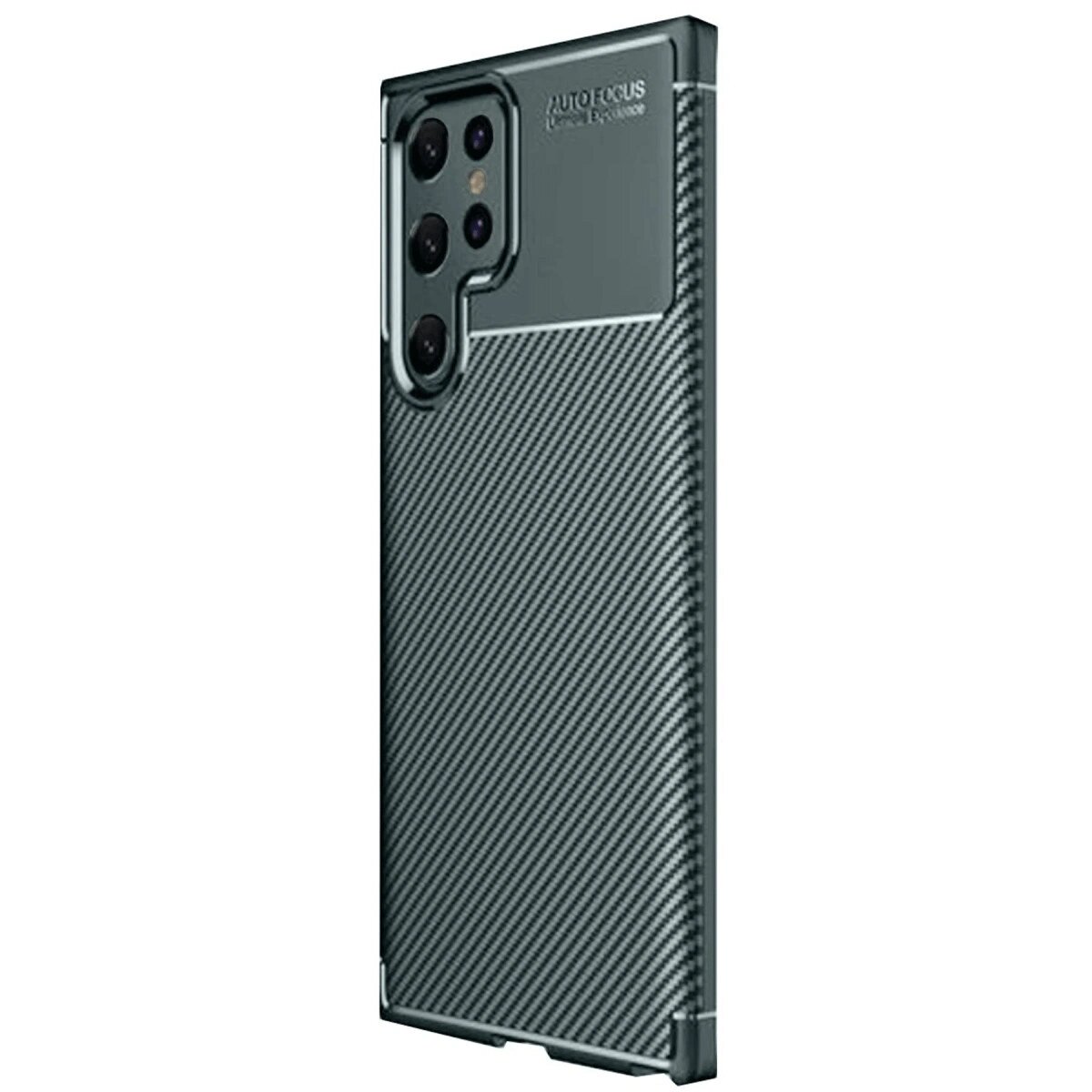 Samsung Galaxy S25 Ultra Kılıf Auto Focus Karbon Kapak - Koyu Yeşil