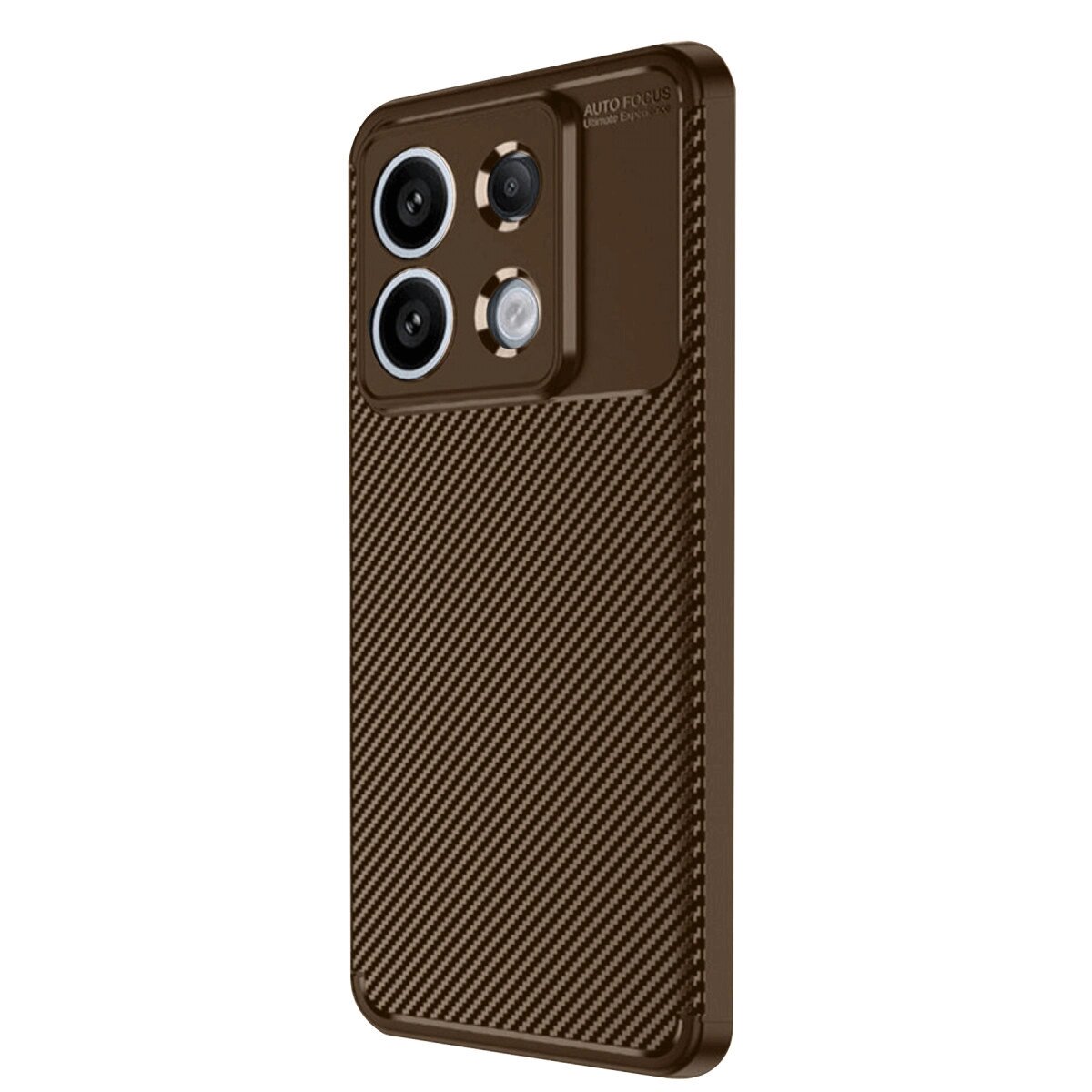 Xiaomi Redmi Note 13 Pro 4g Kılıf Auto Focus Karbon Kapak - Kahverengi Xiaomi Redmi Note 13 Pro 4g Kılıf Auto Focus Karbon Kapak - Kahverengi