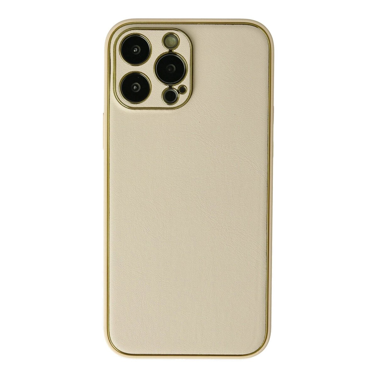 Apple İphone 13 Pro Kılıf Coco Deri Silikon Kapak - Gold