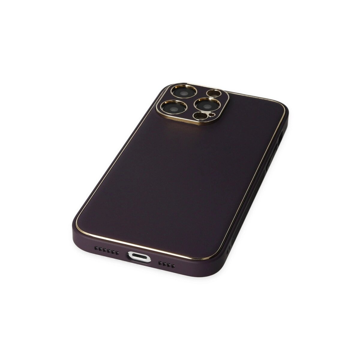 Apple İphone 13 Pro Kılıf Coco Deri Silikon Kapak - Derin Mor Apple İphone 13 Pro Kılıf Coco Deri Silikon Kapak - Derin Mor