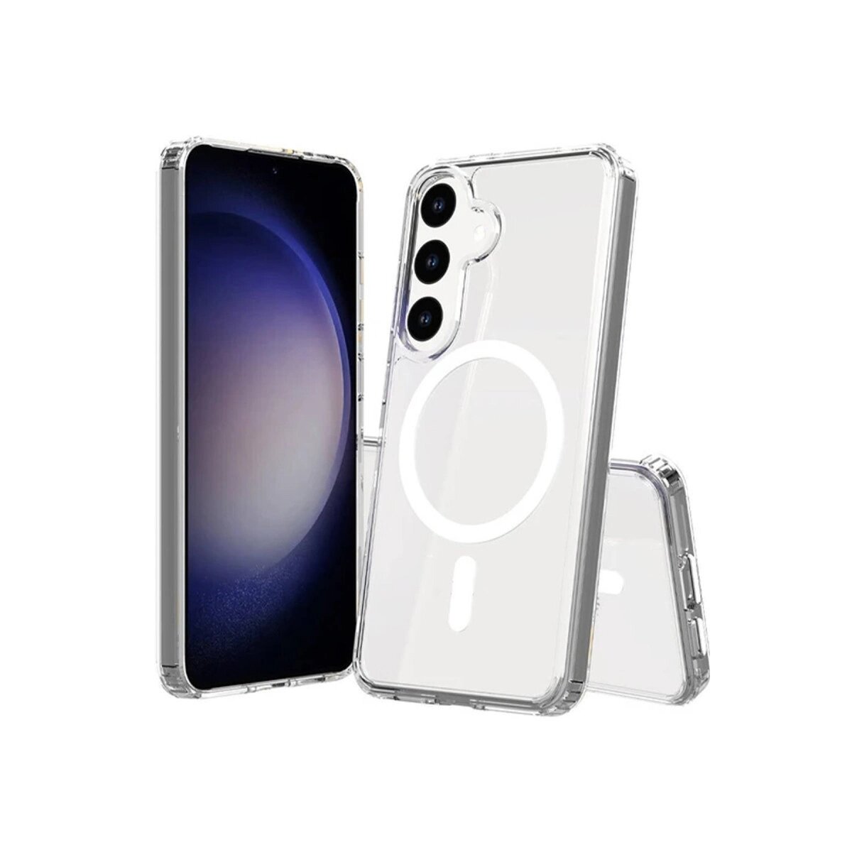 Samsung Galaxy S24 Kılıf Magneticsafe Şeffaf Silikon - Şeffaf Samsung Galaxy S24 Kılıf Magneticsafe Şeffaf Silikon - Şeffaf