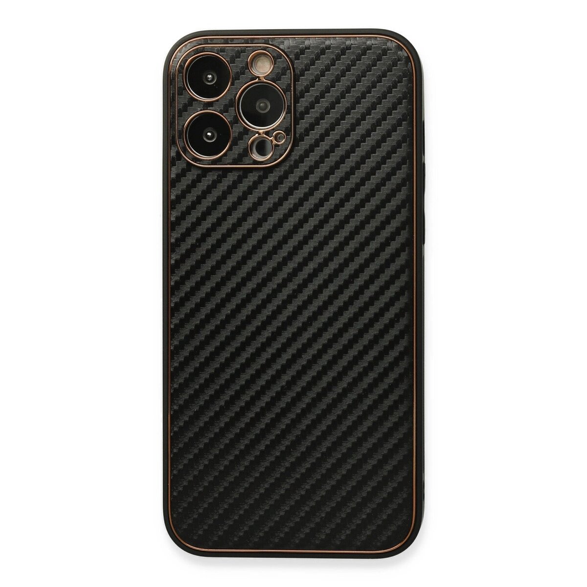 Apple İphone 13 Pro Max Kılıf Coco Karbon Silikon - Siyah