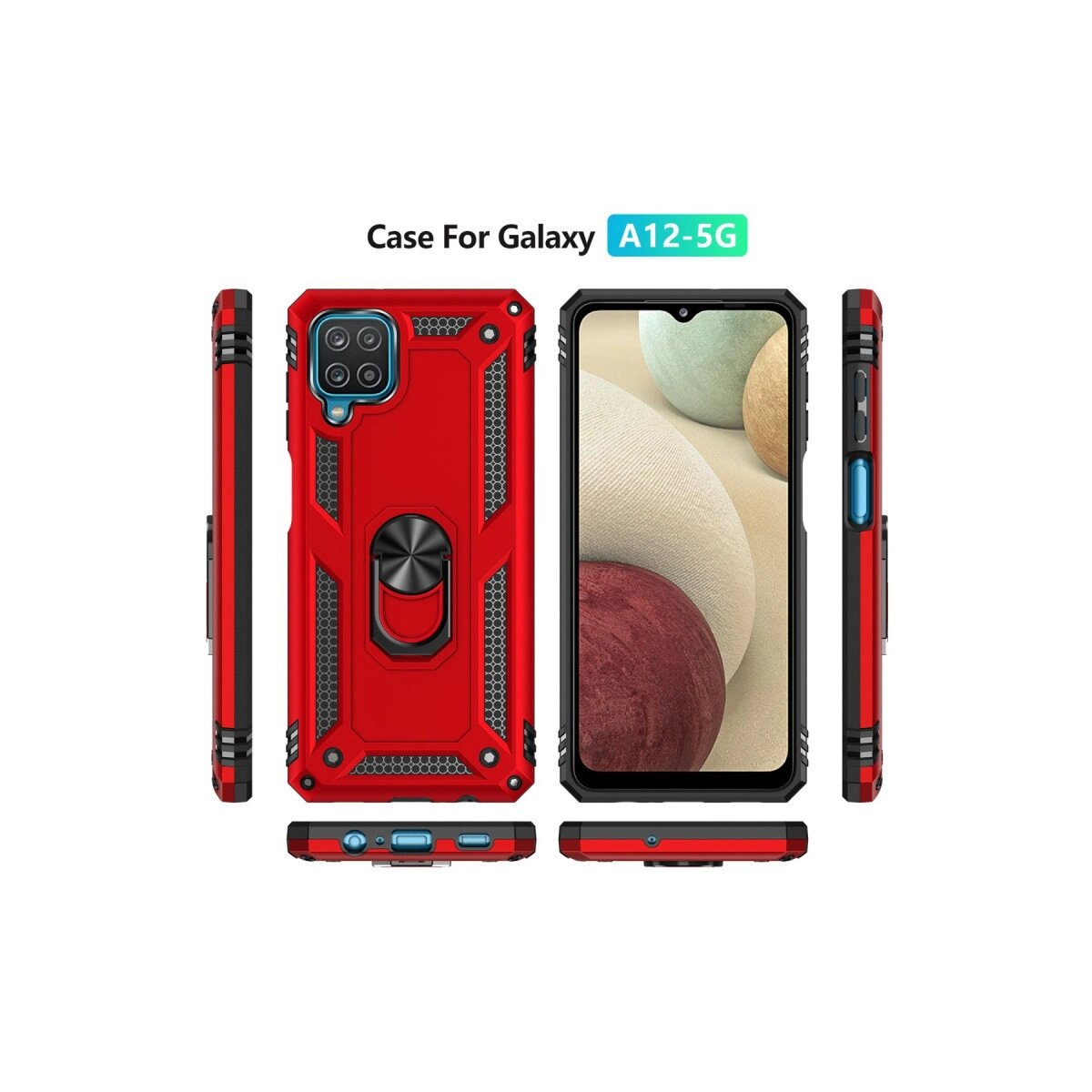 Samsung Galaxy A22 Kılıf Sofya Yüzüklü Silikon Kapak - Kırmızı Samsung Galaxy A22 Kılıf Sofya Yüzüklü Silikon Kapak - Kırmızı