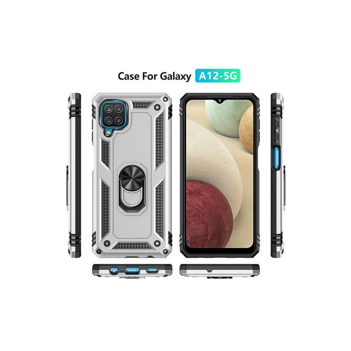 Samsung Galaxy A22 Kılıf Sofya Yüzüklü Silikon Kapak - Gümüş Samsung Galaxy A22 Kılıf Sofya Yüzüklü Silikon Kapak - Gümüş